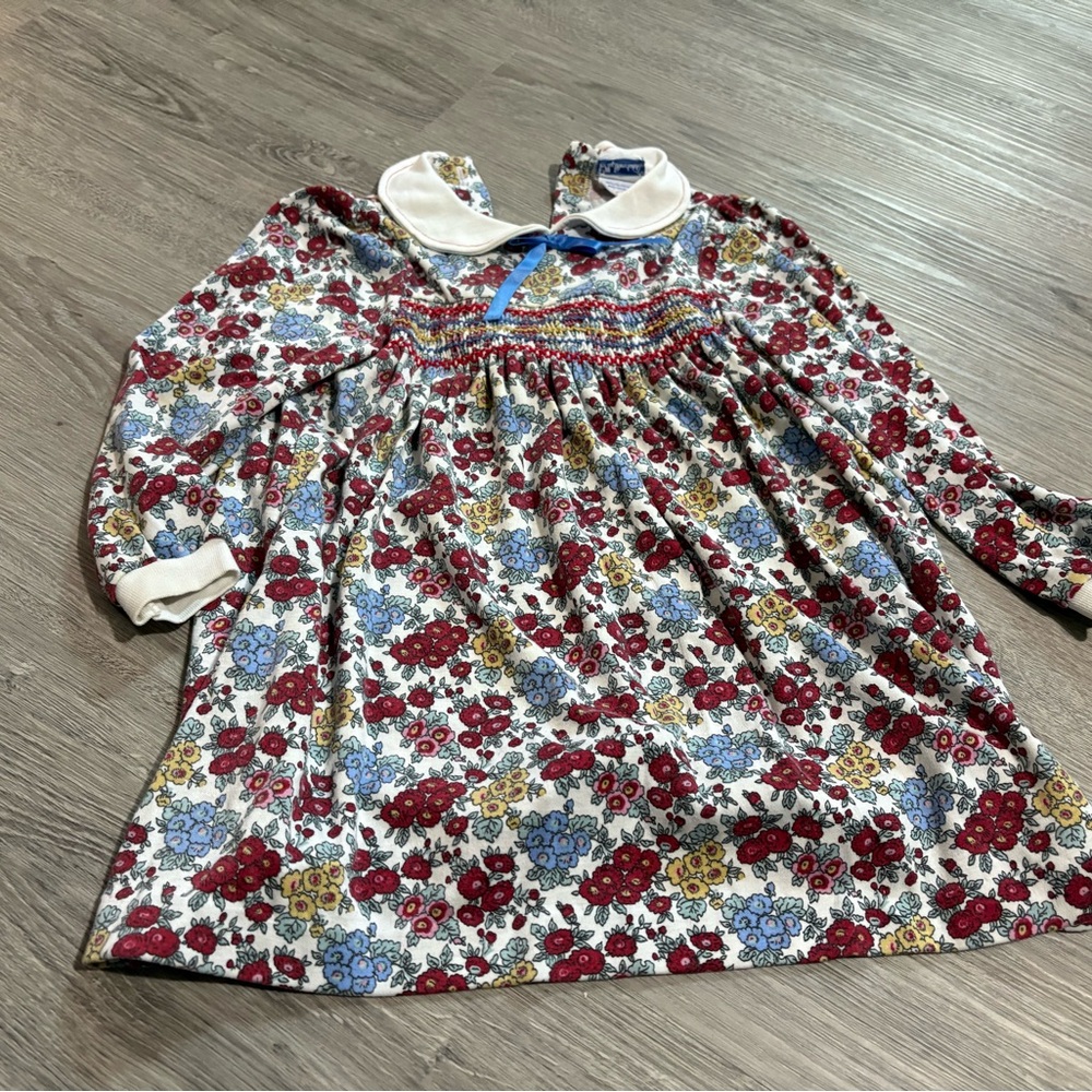 Vintage Polly Flinders Floral Collar Dress